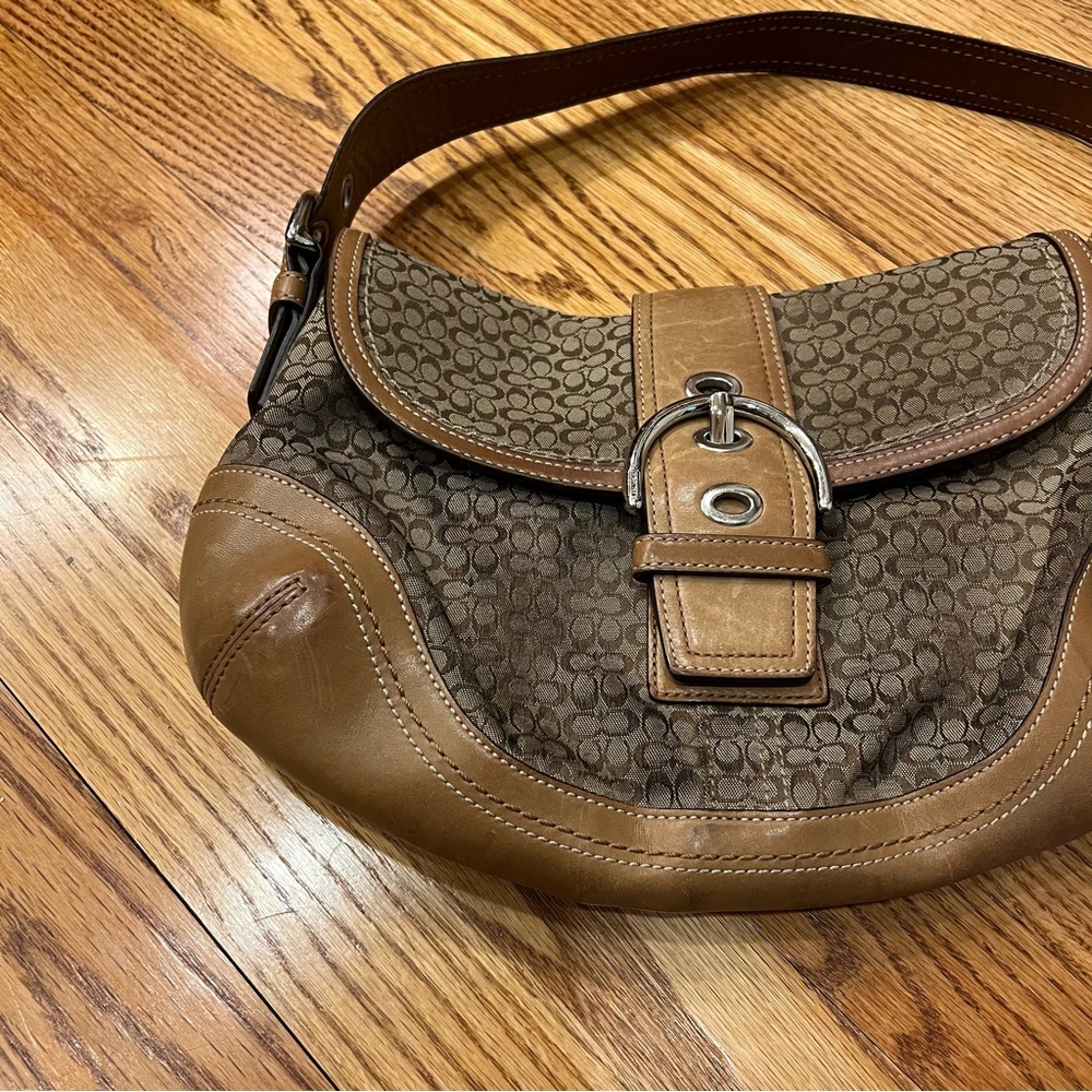 Vintage Y2K Coach Signature Soho Medium Shoulder Bag Brown British Tan F10926 - Picture 6 of 15